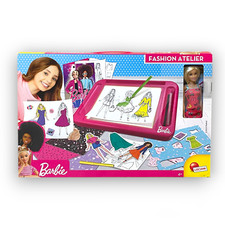 Barbie Fashion Atelier Modeatelier Lichttafel Kreativ Modedesign Set mit Puppe