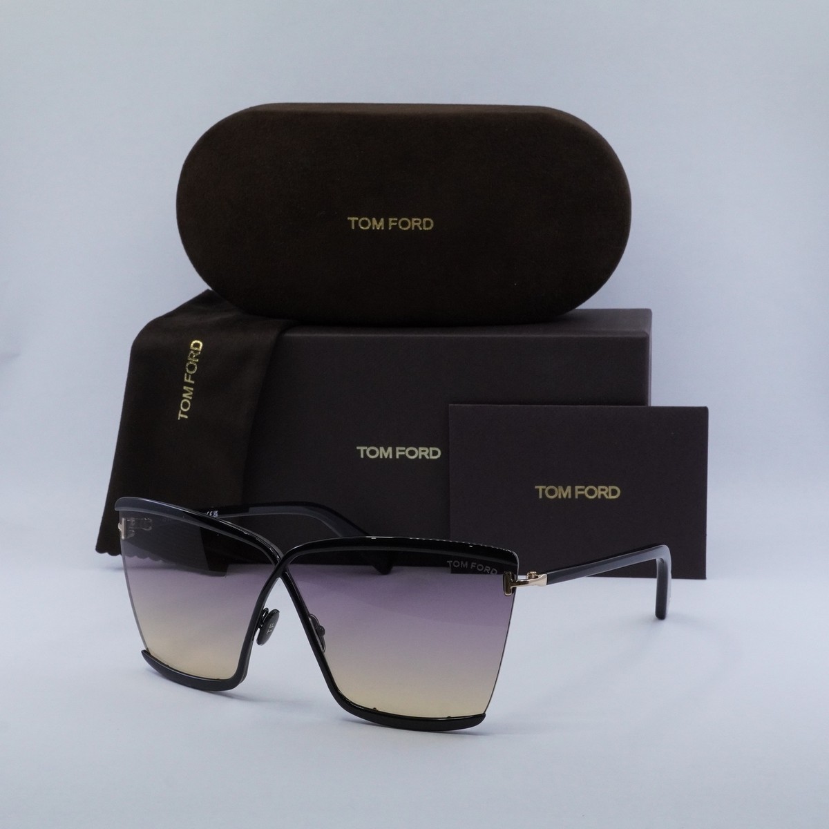 TOM FORD FT0936 01B Shiny Black/Gradient Smoke/Orange and  display picture 2