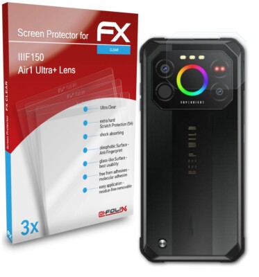 3x Protecteurs D'écran AtFoliX FX-Clear Pour Téléphone IIIF150 Air1 Ultra+ Lens - Anti-rayures, Facile à Poser, Fabriqué En Allemagne