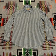 Robert Graham Shirt Mens Medium Striped Flip Cuff Button Down Long Sleeve C8