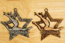 2PC Lot Gymnastics Medals Pendants Bronze  Silver 2nd 3rd Place by A-1 Awards