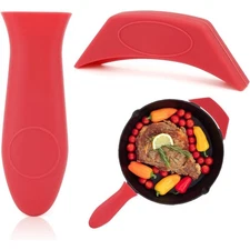 Heat Resistant Silicone Handle Covers 2PCS for Cast Iron Skillet Frying Pan