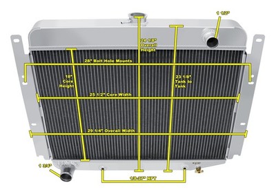 Champion Cooling Systems CC6971B All-Aluminum Radiator 1969-1971 for Dodge D/W 1