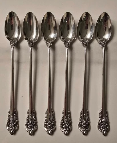 GRANDE BAROQUE BY Wallace 7 5/8" ICED TEA SPOONS - Set of 6