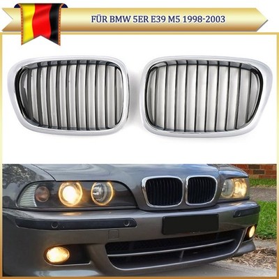 Für BMW E39 M5 Limousine Touring Kühlergrill Front Grill Schwarz Chrom 1998-2003
