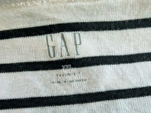 GAP Favorite T Black & White Striped Women's Scoop Neck Top Size XXL 2XL - Picture 6 of 7