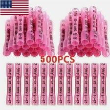 500Pcs Red Heat Shrink Butt Wire Connectors Crimp Terminals AWG 16-22 Gauge US