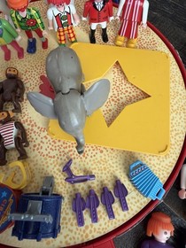 Playmobil White Circus Elephant Romani Circus Lot w/ Many Extras Turntable