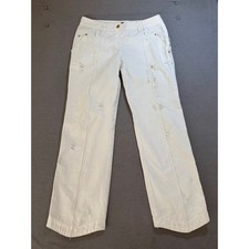 Roberto Cavalli White Distressed Jeans Women's 32 Denim Pocketed 32X29 Italy..