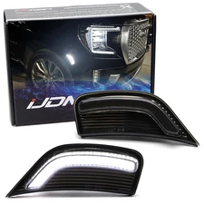 Smoked Bold Arch White LED Front Side Markes For 2021-24 Yukon Suburban Escalade