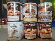 6 Mountain House/Augason Farms Freeze Dried Emergency Camping #10 Can Food #52