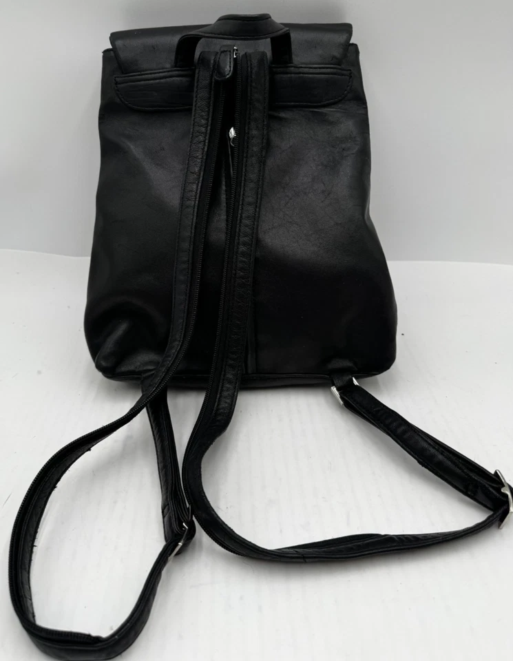 Wilsons Bolso de Mano de Cuero para Mujer Negro Correa Ajustable Mochila Bolso Foto 2 de 4