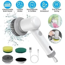 Electric Handheld Spin Scrubber Cordless Cleaning Brush with 2 Rotating Speeds 3