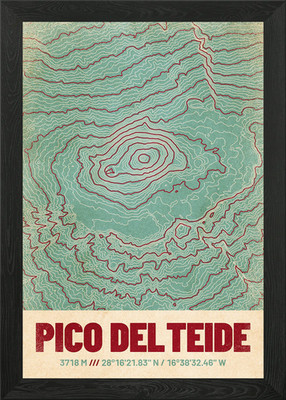 Pico del Teide Topo Map Framed Wall Art Poster Canvas Print Picture