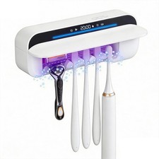 Toothbrush Sanitizer Holder with 360 Disinfection, Mold Odor Removal Aut...