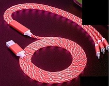 LED Light Up Multi Charging Charger/Cable Cord For Iphone Android Type-C 3 in 1