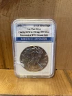2001 $1 US Silver Eagle 1oz .999 Silver WTC Ground Zero Recovery -cracked slab