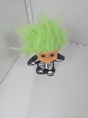 Russ Troll Doll With Green Hair And A Skeleton Outfit 6 