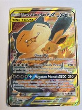 Eevee & Snorlax GX Tag Team #SM169 NM-M Pokemon Card See Pics Near Perfect