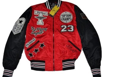 AUTHENTIC TOP GUN ''FLYING LEGEND'' 23 LIGHTWEIGHT JACKET RED MENS NWT