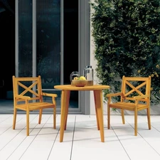 Garden Dining Set Natural wood Solid acacia wood Medium Durable