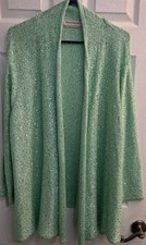 alfred dunner womens cardigan sweater With Sequins Size 3X