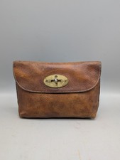 Pochette cosmetica Mulberry Postman's Lock in pelle di rovere