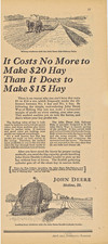 1931 John Deere Side Delivery Rake & Double Cylinder Loader Print Ad