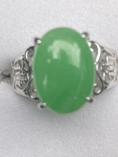 S925 silver jade ring Size 8