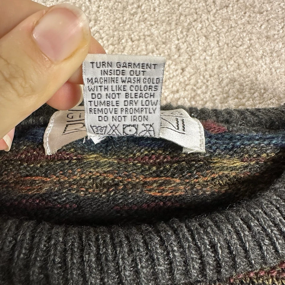 Suéter Gianfranco Ruffini De Colección Para Hombre M Italia Patrón Tejido 3D Foto 4 de 4