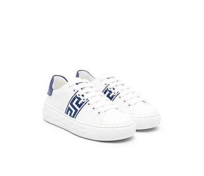 NEW Versace Kids Greca Embroidered Nylon Sneakers Size 30!