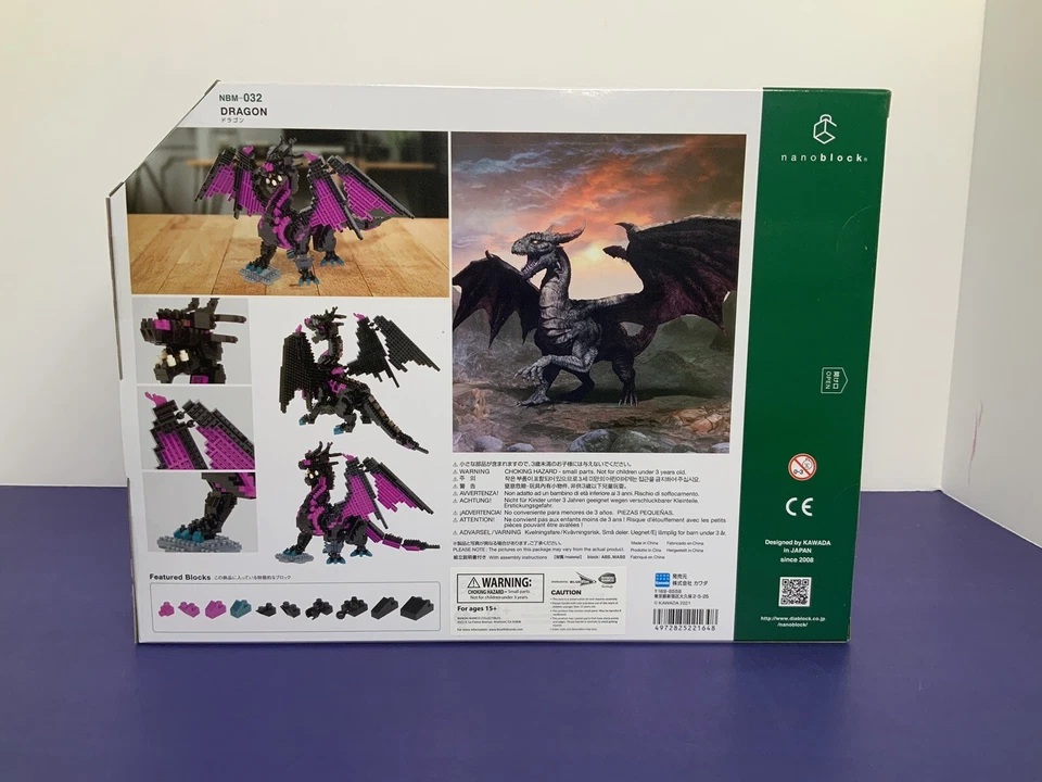 Nano blocks Deluxe Black & Purple Dragon Building Blocks NBM-032 NIB Japan - Image 2 of 2