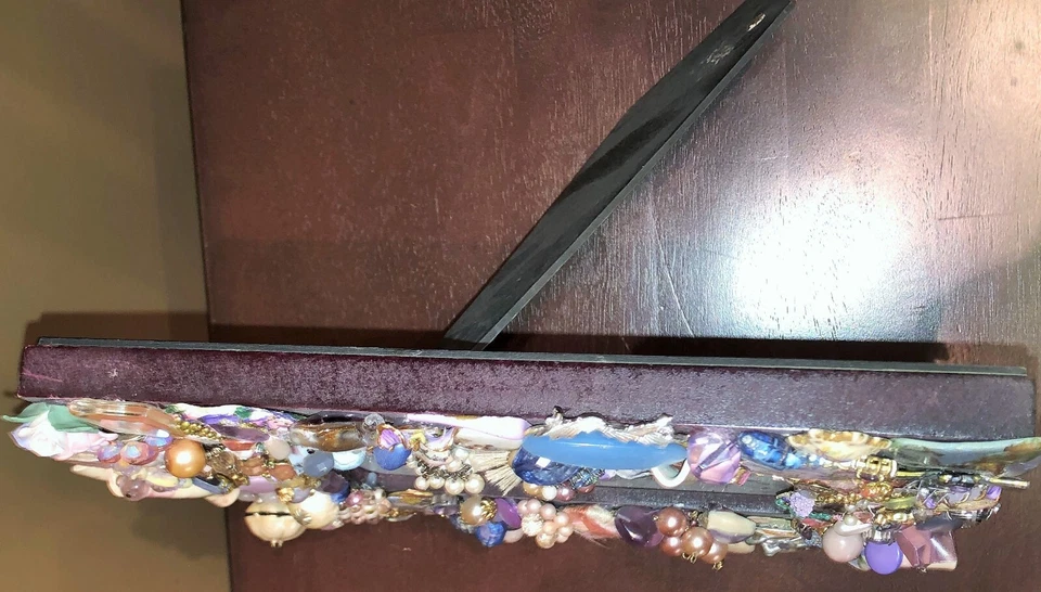 Marco de fotos de arte decorado joyería vintage de diamantes de imitación hecho a mano foto de 5x7 Foto 2 de 4