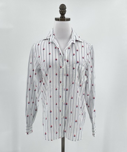 Grayson Frank & Eileen Womens Sailboat Stripe 100% Cotton The Hero Top Sz 2