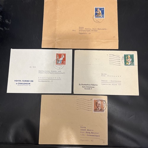 BRD Briefe Satz als EF aus #297-300 - diverse Stempel - siehe Bilder! - S696