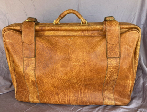 Vintage LUDWIG KRUMM AG (precursor to GOLDPFEIL) Buffalo-Leather Suitcase, Large - Picture 1 of 12