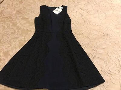 Diane Von Furstenberg Navy Fit and Flare Dress Size 6 NWT | eBay