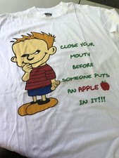 Vintage 90s Single Stitched Calvin And Hobbes Funny T-Shirt Sz XL