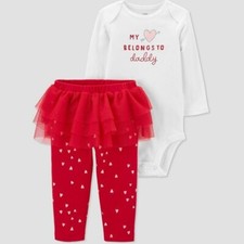 6M Baby Girls Carter's Valentine's Day "Heart Belongs to Daddy" Outfit Tutu
