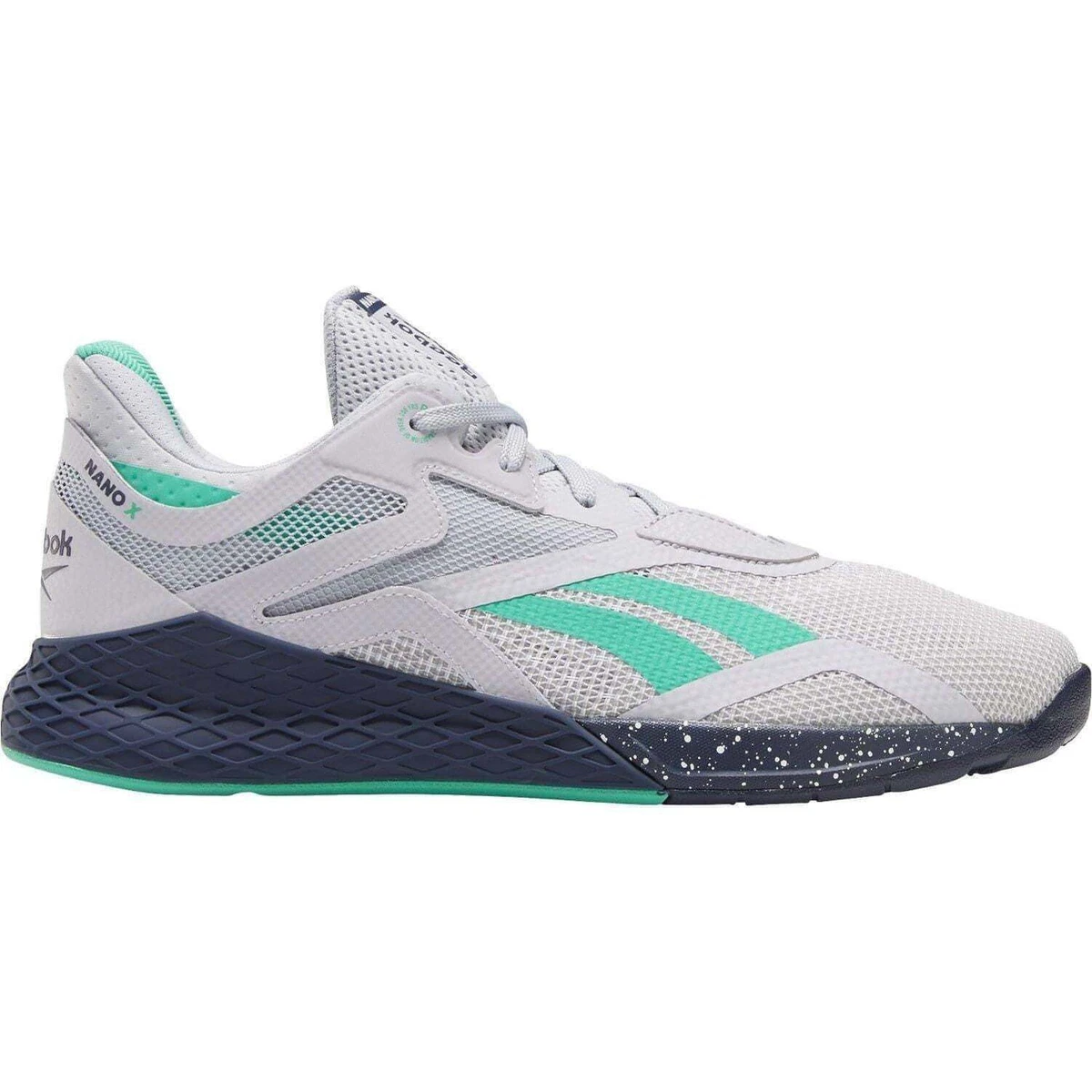 Reebok Mens Nano X Training Shoes Grey Cushioned Gym Trainers