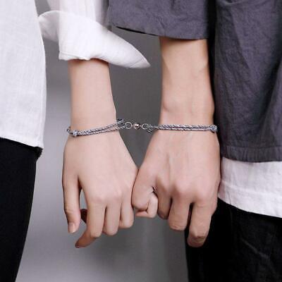 2Pcs/set Friendship Rope Braided Distance Couple Magnetic Bracelet Lover Jewelry