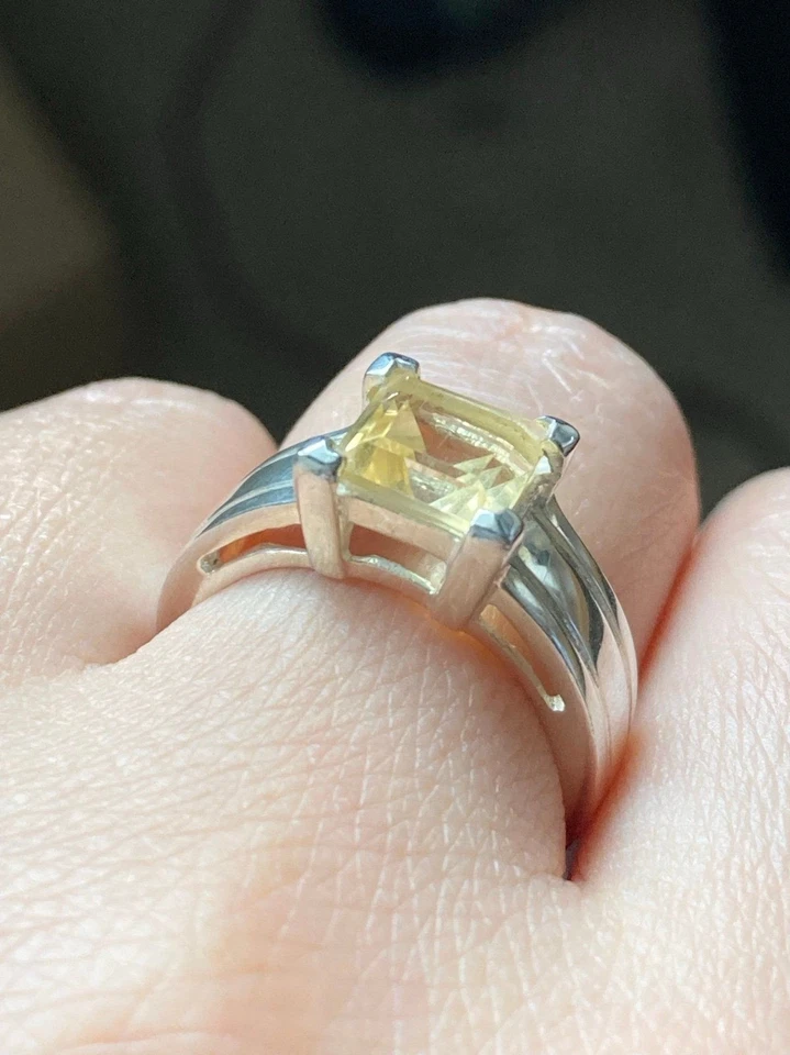 925 sterling silver natural citrine ring size 6 - Image 2 of 4