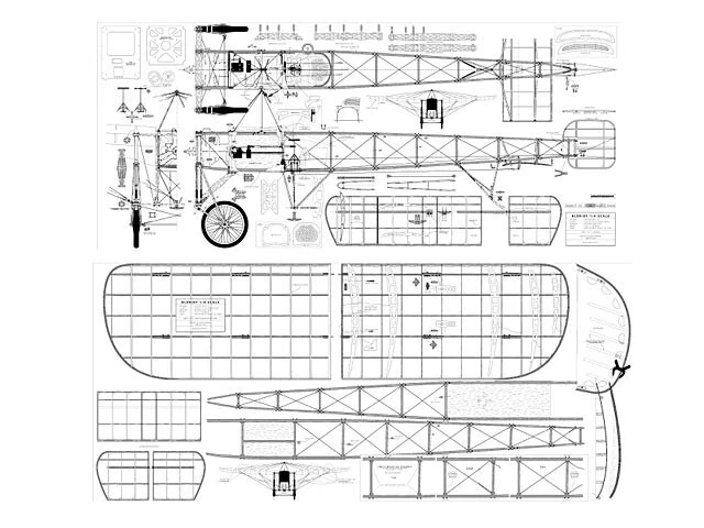 Bleriot Giant Scale RC 84" Wingspan RC Model Airplane Printed Plans & Templates - Image 2 of 2