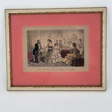 Antique John Leech Hand-Colored Etching – “An Untimely Intrusion” Framed w/ COA