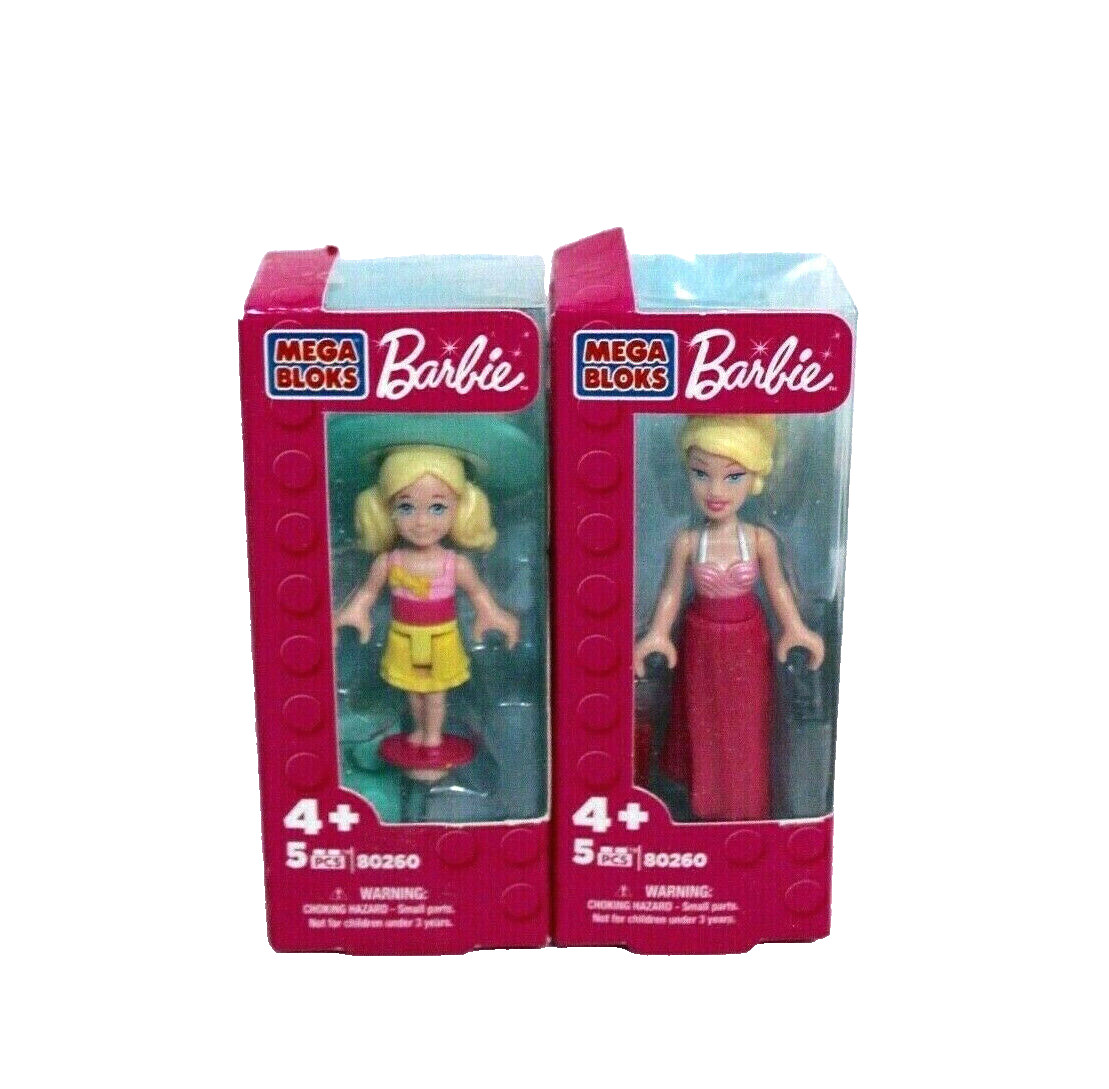 Barbie Mega Bloks 80260 Doll Minifigure Set of 2 (A)