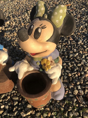 Lot of 3 Vintage Disney Mickey Minnie Mouse Painted Flower Planters 1997 - Picture 4 of 15