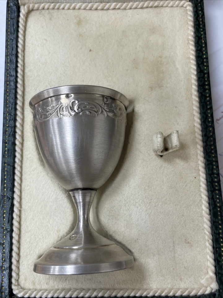 Antique Rare French Hallmarked Silver Egg  Fitted Box 17 Grams R3 - Image 3 of 4