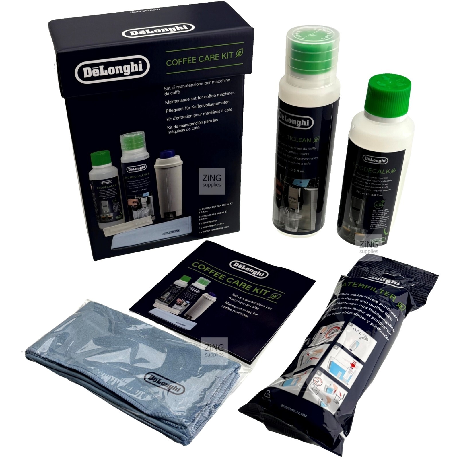 Delonghi Cleaning Care Kit With Water Filter Coffee Machine Maker 5513283501