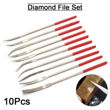 10pcs Needle File Set Diamond Coated Metal Stone Jewelry Engraving Carving Tools