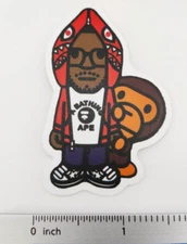 A Bathing Ape Bape Waterproof Vinyl Logo Decal Sticker 2.5"x1.5"